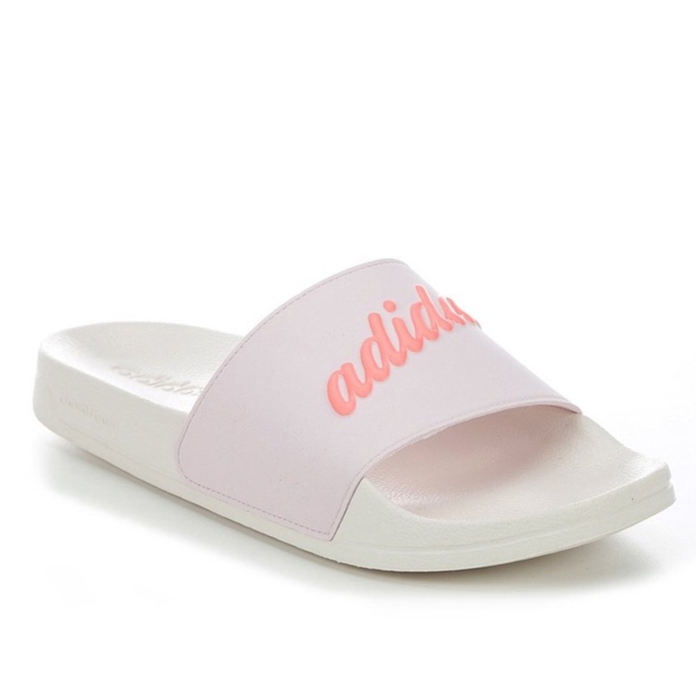 DONATING 3/18 NIB Adidas Adilette White Pink 6